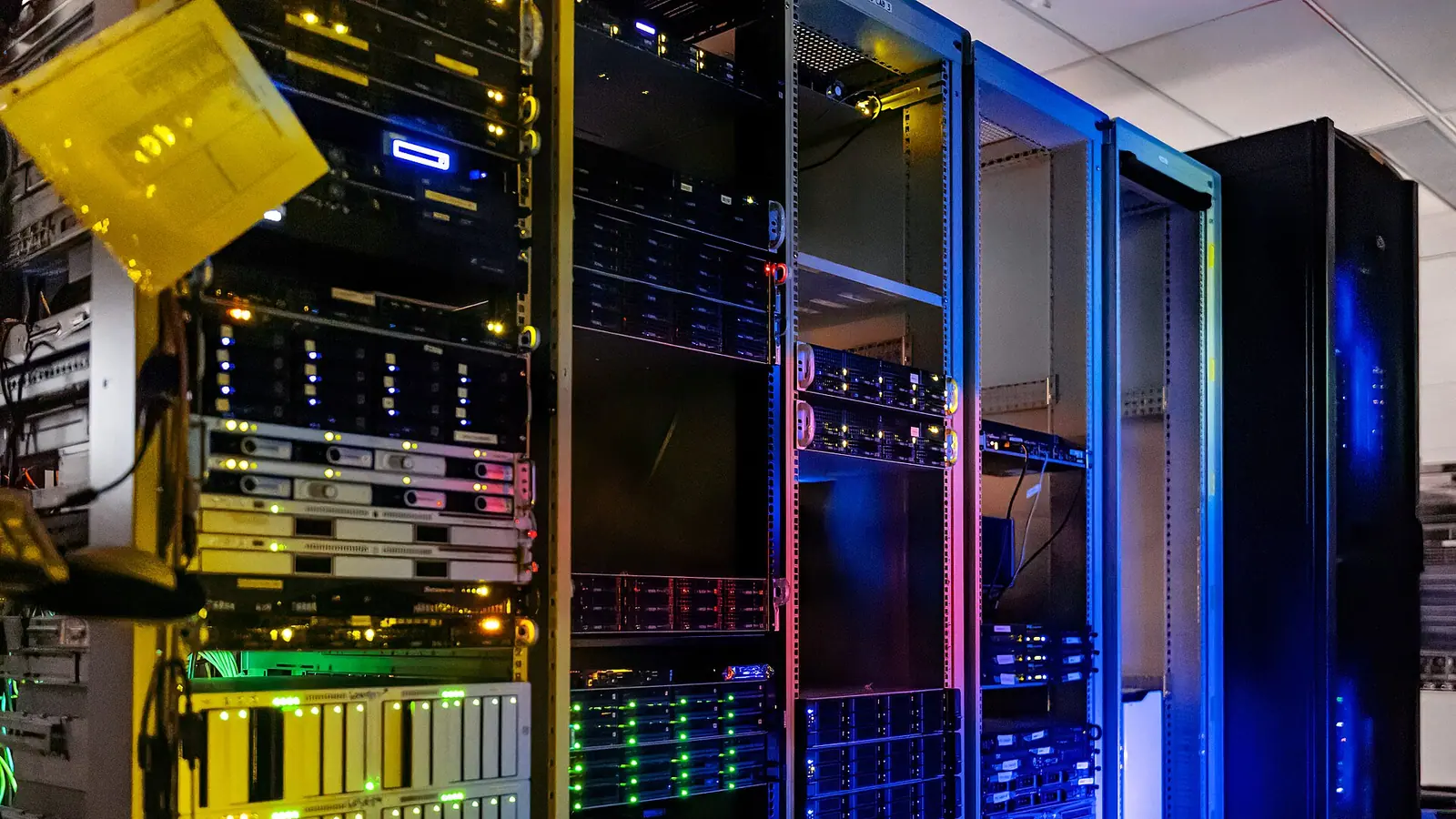 Server racks at the NOIRLab Headquarters Computer Server Room in Tucson, Arizona, in 2011.