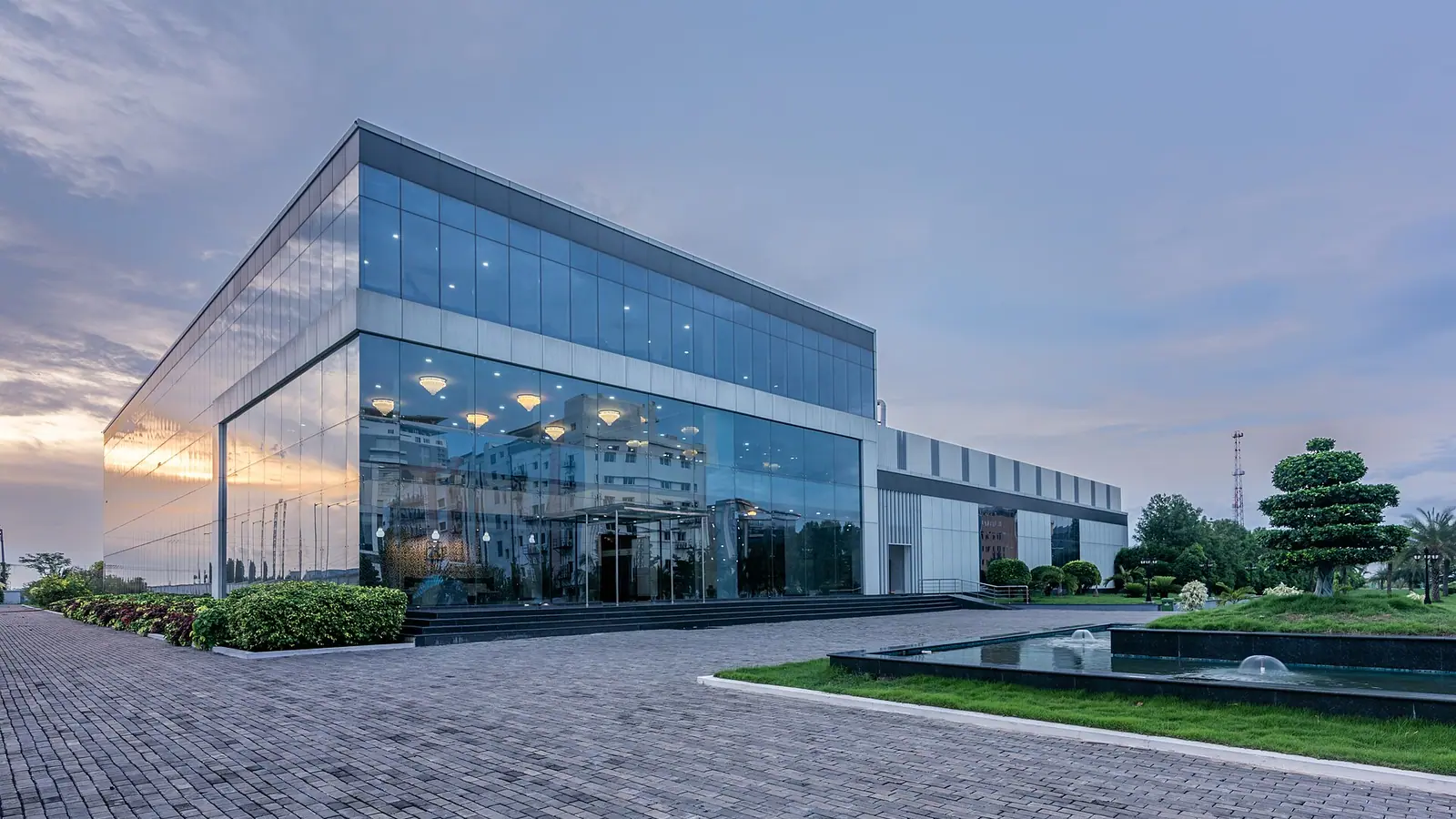 Front View of Pi Data Center Facility located in Vijaywada, Andhra Pradesh, India.