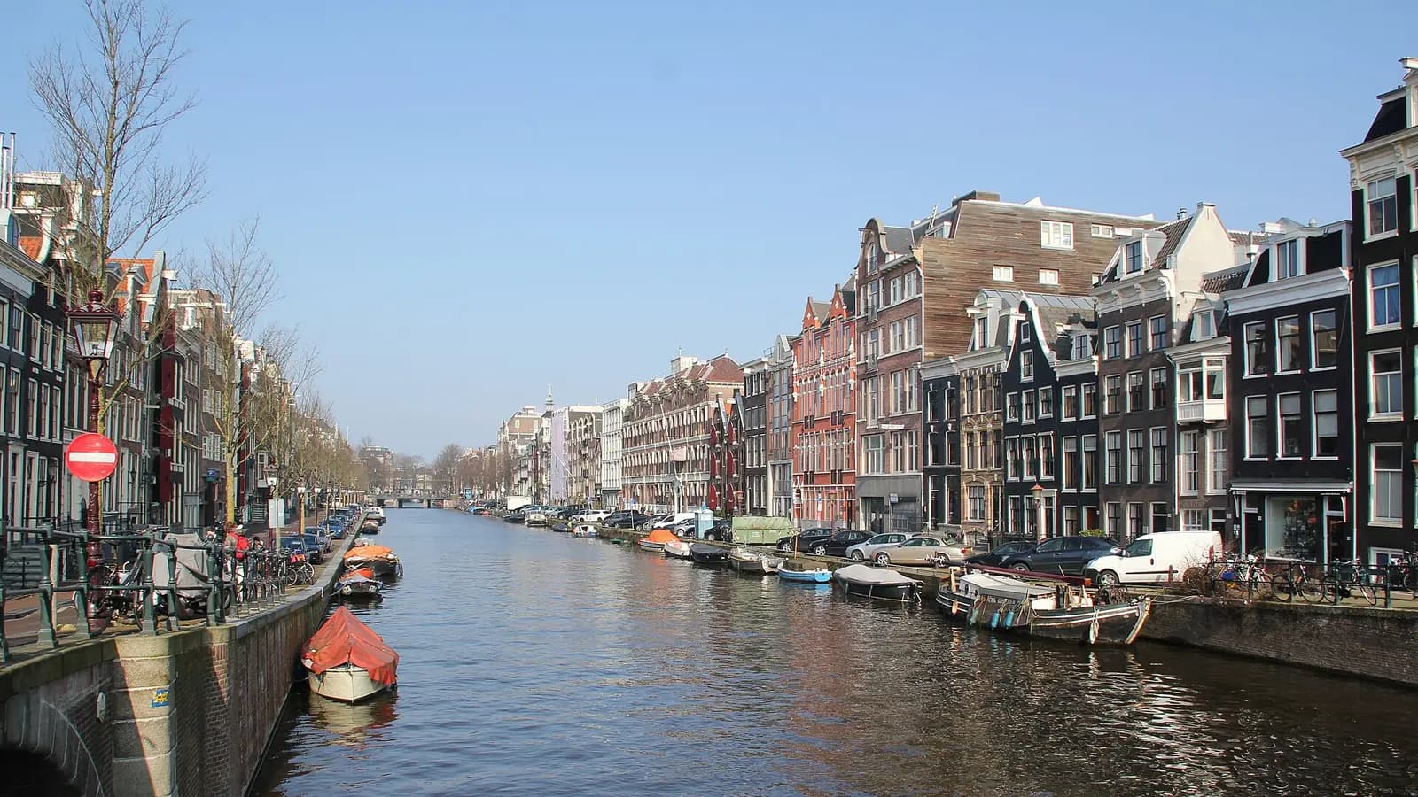 Houses and canals in Amsterdam, Netherlands.