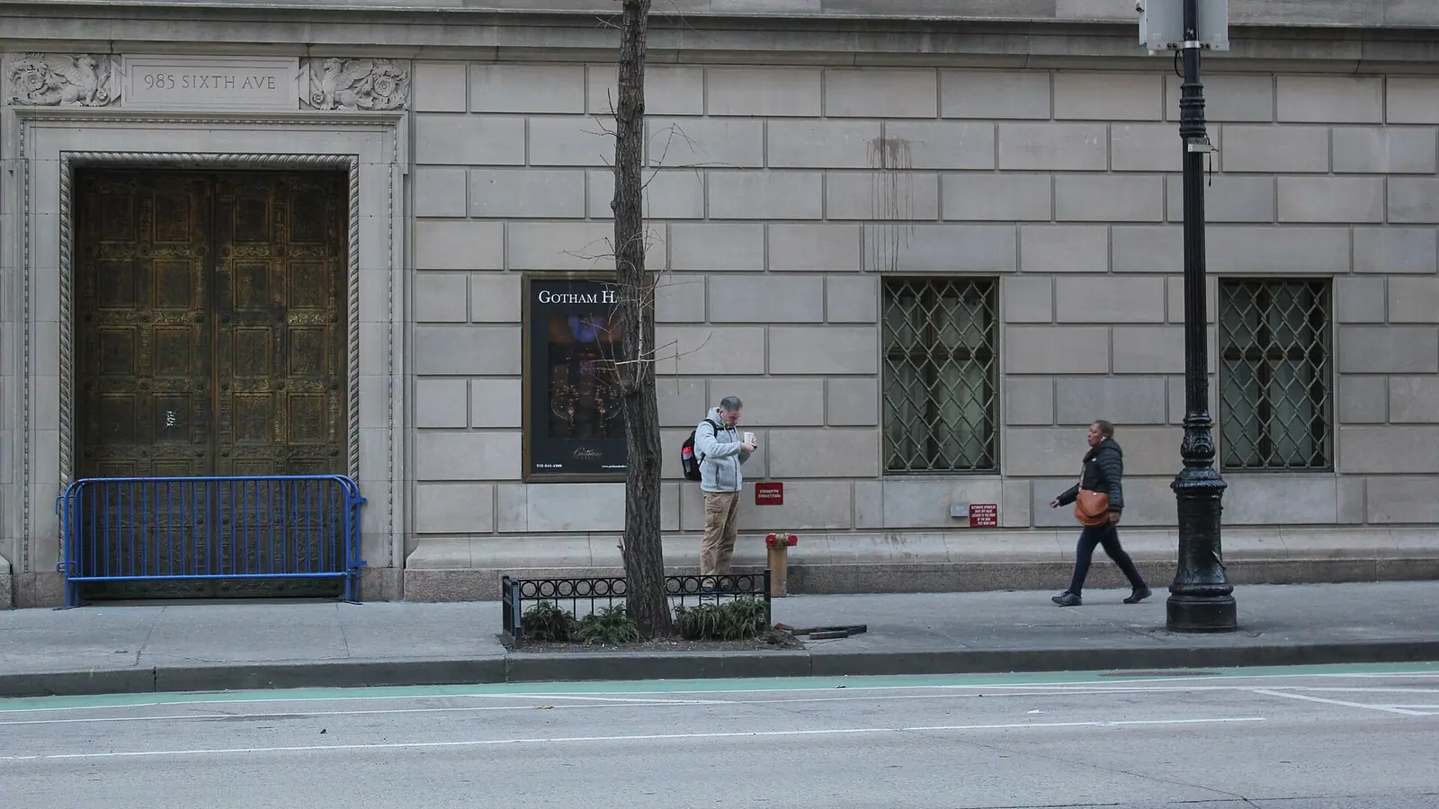 The Sixth Avenue facade of the Greenwich Savings Bank Building (now the Haier Building) in Manhattan, New York, seen in.
