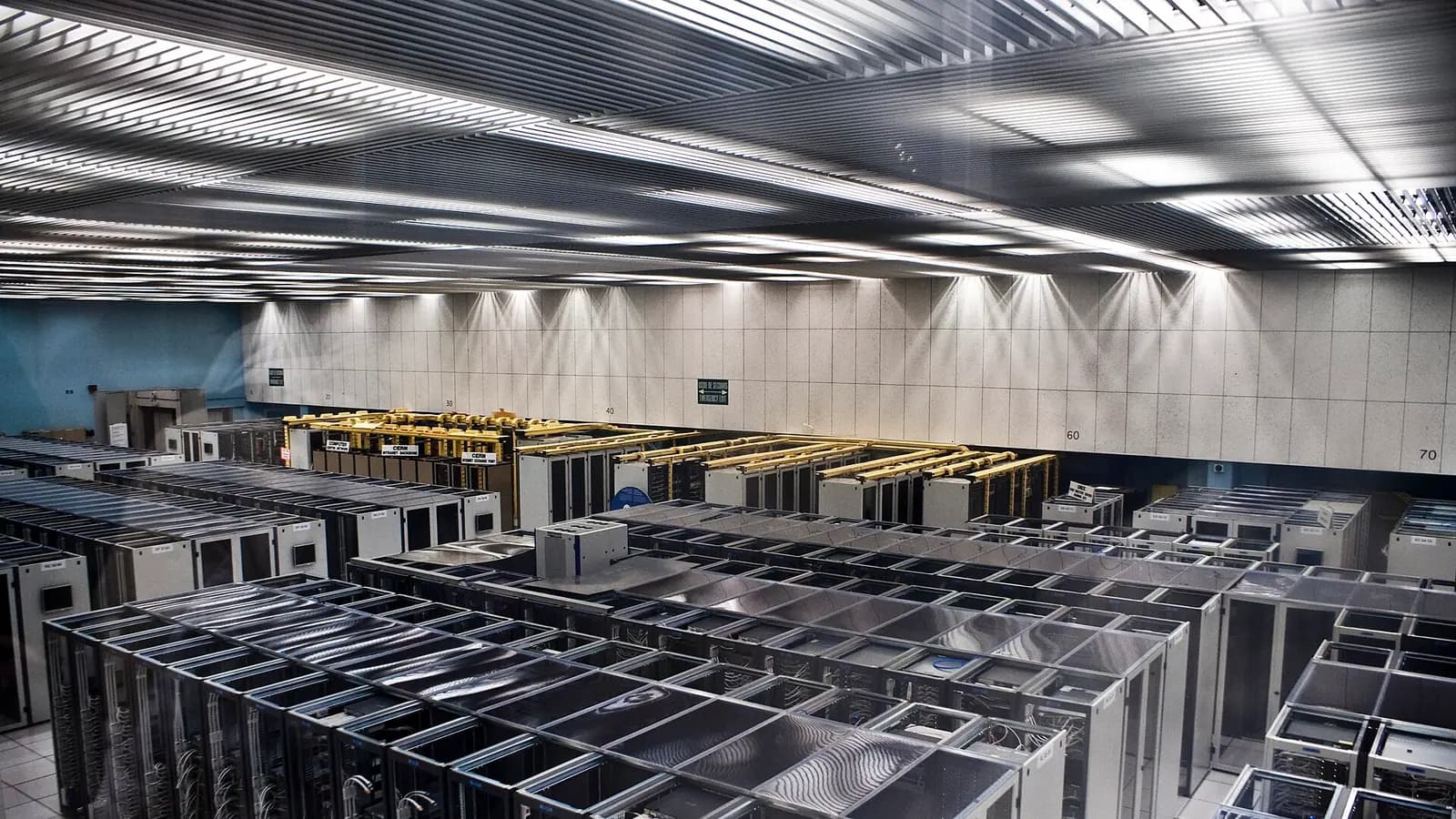 Server room in CERN (Switzerland).